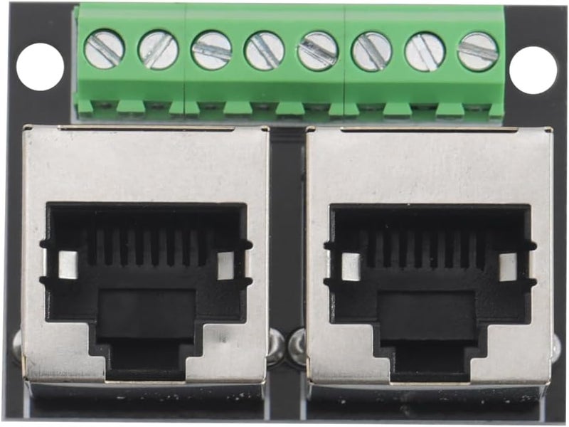 Teansic 2PCS RJ45 Ethernet Dual Female Terminal Breakout Board,3.5mm Pitch 8Pin RJ45 Screw Connector Network Adapter Terminal(Vertical Socket) - Image 3